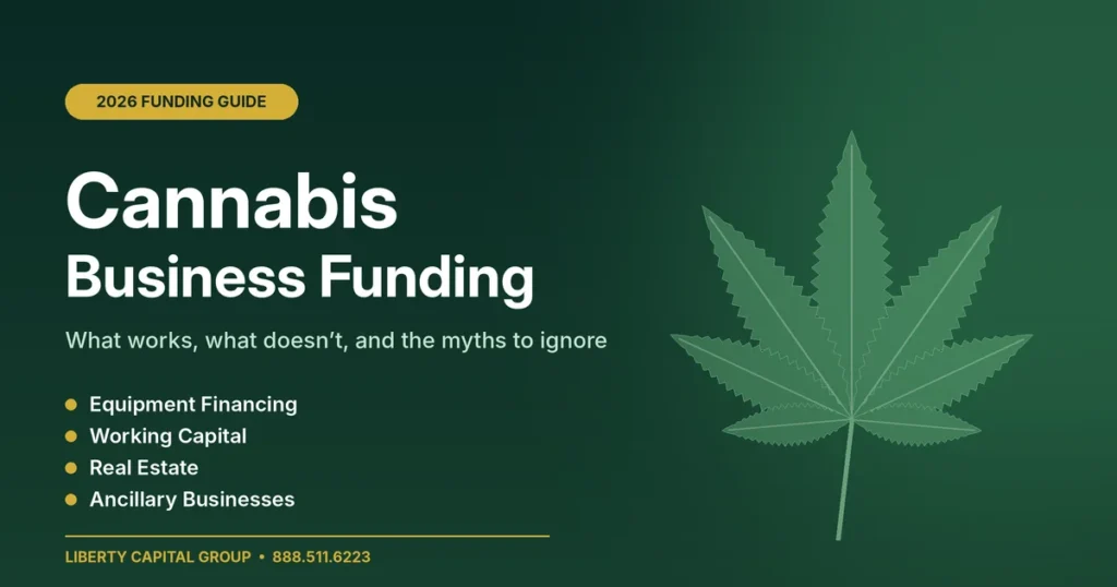 Cannabis Business Funding In 2026: What Works, What Doesn'T, And The Myths To Ignore 1 Cannabis business funding guide 2026 from liberty capital group: equipment financing, working capital, real estate and ancillary business funding